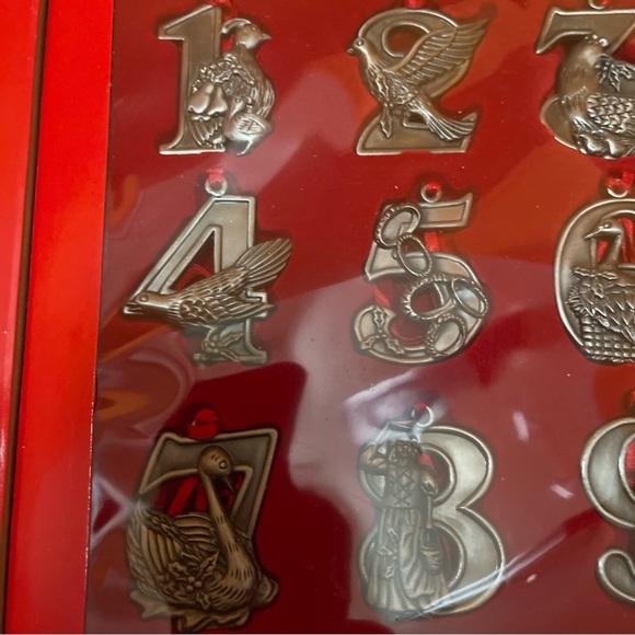 Vintage Bon Ton 12 Days Of Christmas Pewter Ornaments - Picture 2 of 8